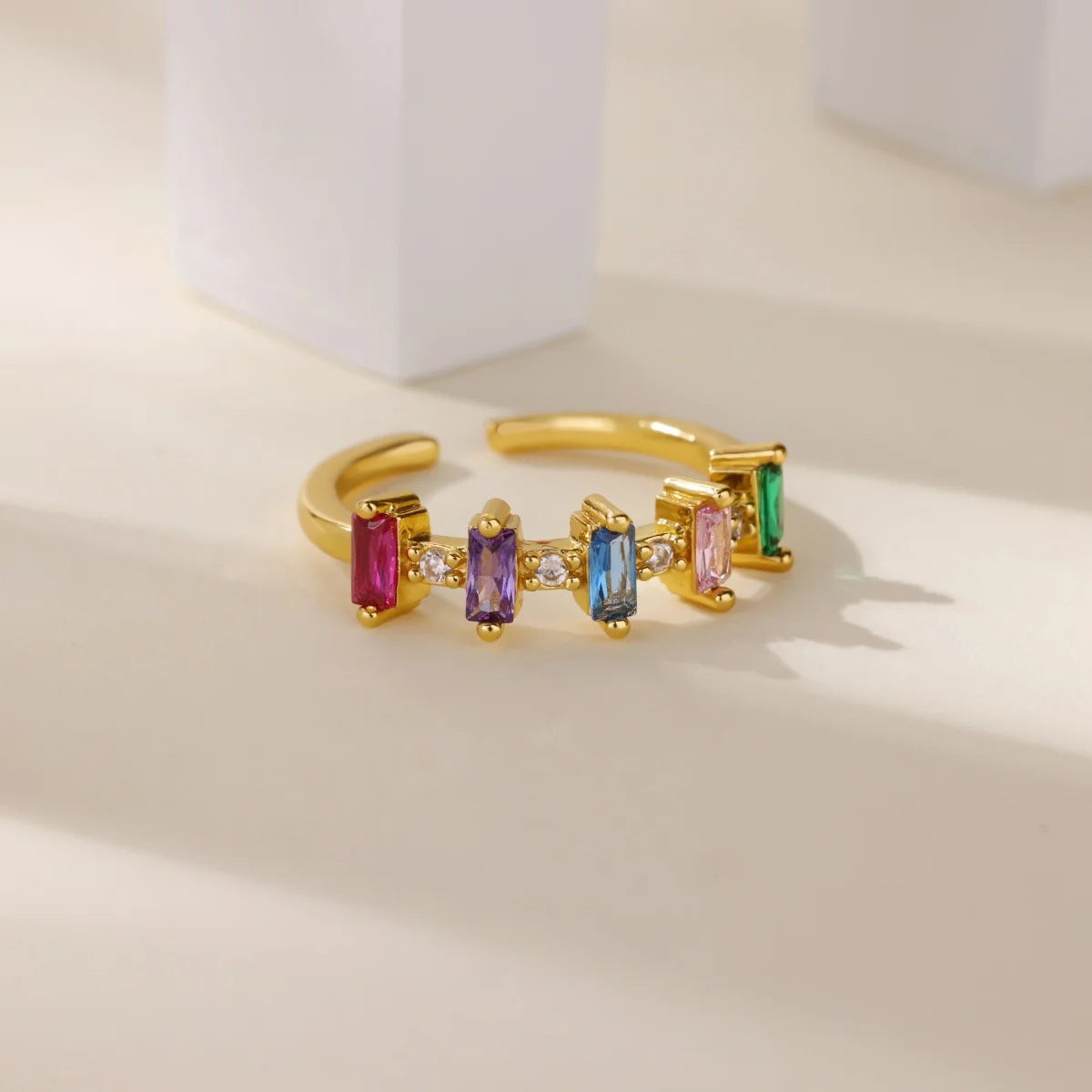 Ring #4 304 Stainless Steel Diamond-set Round Ring
