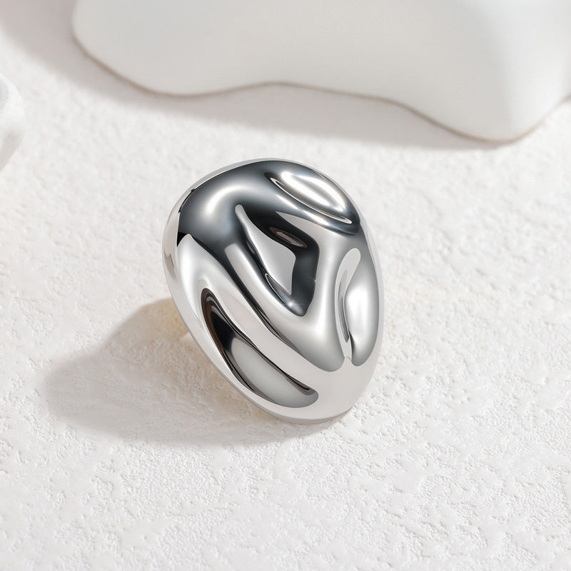 Ring 5# Stainless Steel Heart Ring