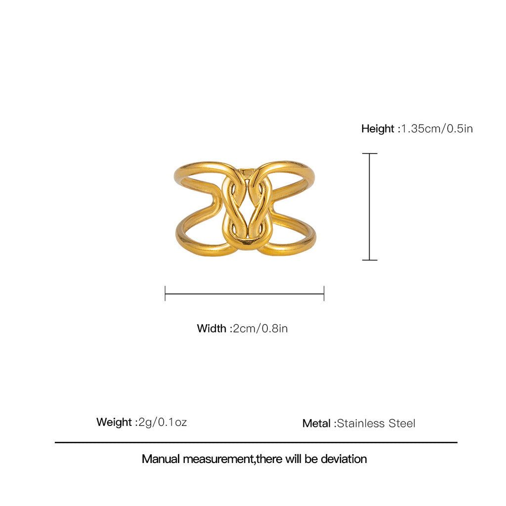 Ring4# Stainless Steel Irregular Line Ring