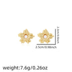 Earring #9 Bowknot Texture Pearl Metal Style Studs