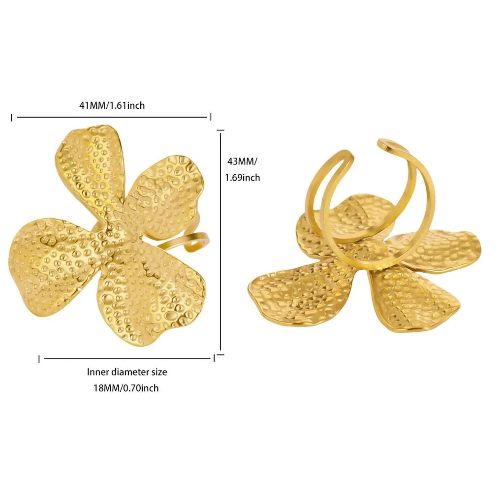 Ring #4 304 Stainless Steel Flower Ring