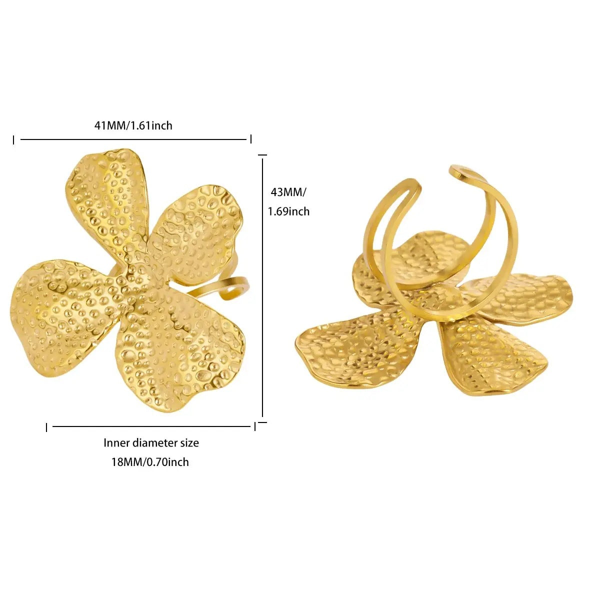 Ring #5 304 Stainless Steel Flower Ring