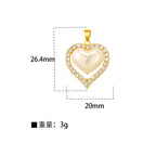 Gold Stainless Steel Diamond-encrusted Heart-shaped Pearl Necklace