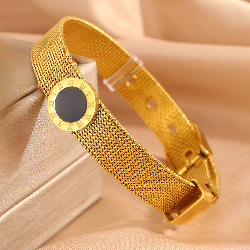 Gold Roman Shell Strap Stainless Steel Watch Straps And Bracelets