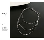 Gold Bracelet Titanium Steel Oval Bead Double Bracelet