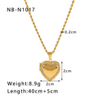 Fashion 3# Stainless Steel Diamond Love Necklace