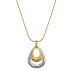 Fashion Gold And Silver Stainless Steel Double Layer Teardrop Necklace