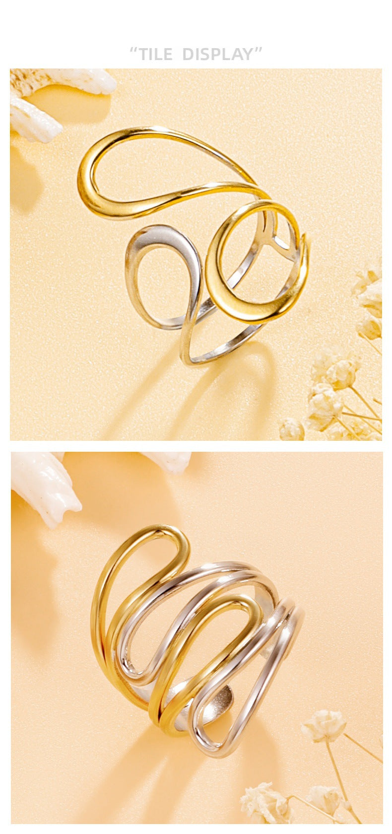 Gold 4# Stainless Steel Line Ring