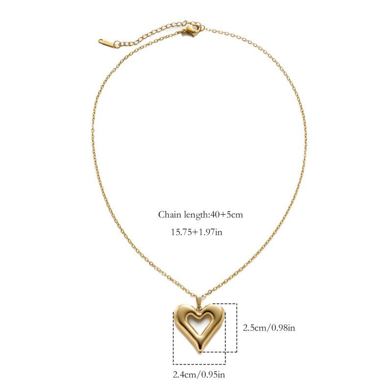 Love Stainless Steel Heart Necklace