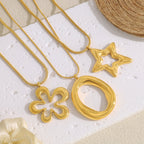 Heart 18k Gold Plated Irregular Star Pendant Necklace