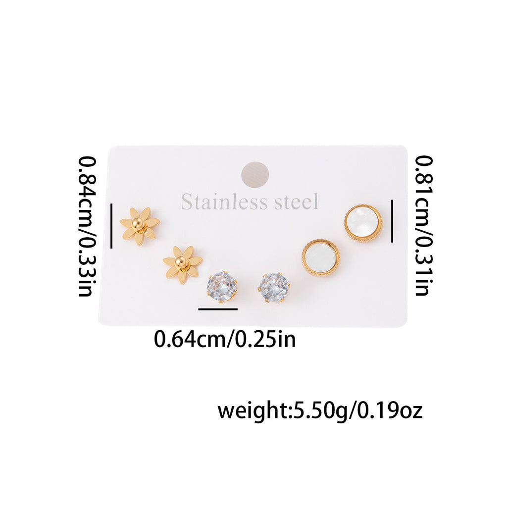 Star Rhinestone Set Titanium Steel Diamond Star Earring Set