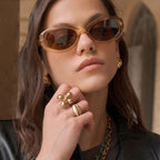 Gold Stainless Steel Flower Ring
