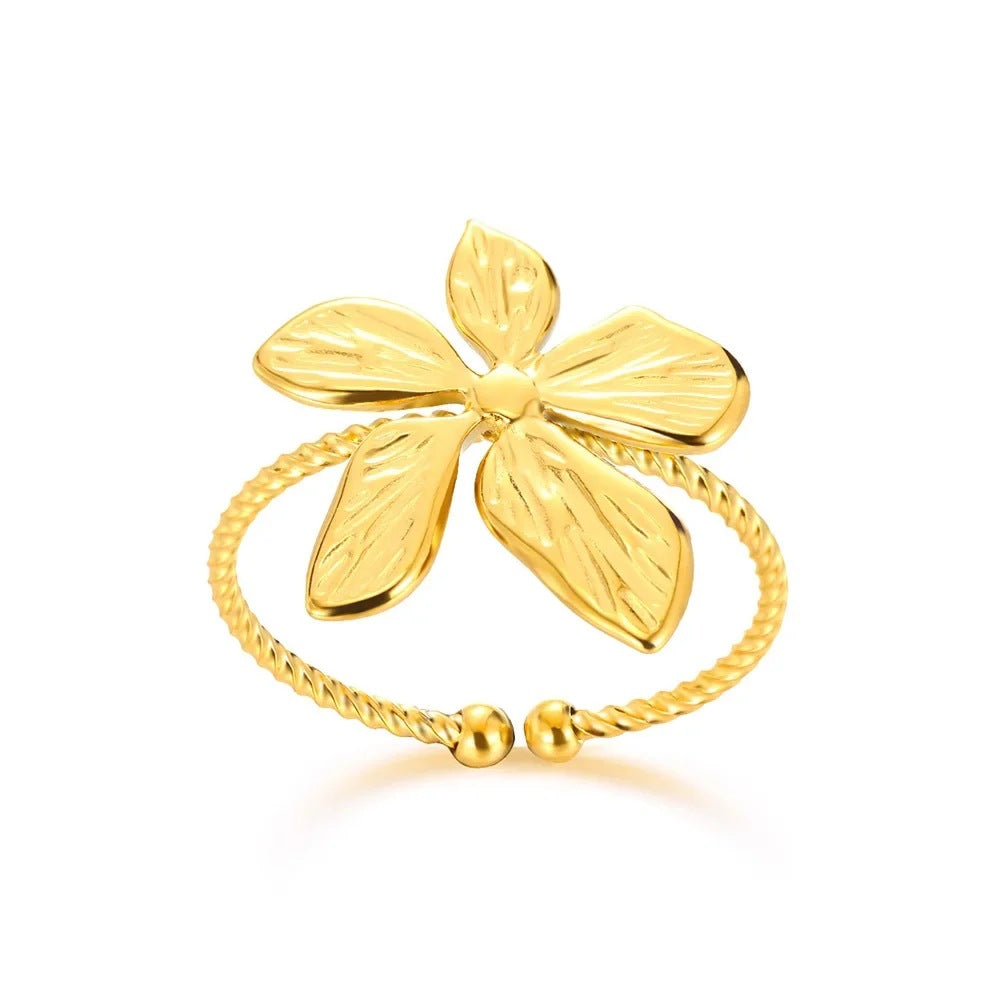Ring #8 304 Stainless Steel Flower Ring