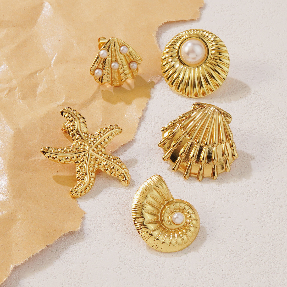 Earrings 118# Stainless Steel Petal Earrings