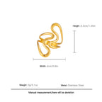 Ring4# Stainless Steel Irregular Line Ring