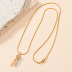 Dz563 - Gold (small) Titanium Steel Two-tone Hugging Necklace