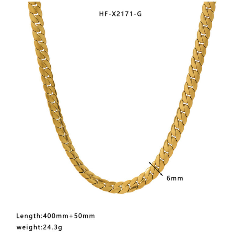 Fashion Silver Stainless Steel Snake Bone Chain Necklace