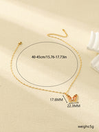 Fashion One Piece White Diamond And Gold Butterfly Necklace Stainless Steel Diamond Butterfly Necklace