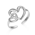 Silver Stainless Steel Heart Ring