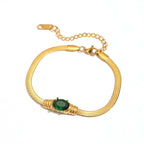 White Diamond Snake Chain Bracelet Tarnish-free Titanium Steel Color Gem Snake Bracelet