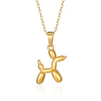 Fashion Gold Titanium Steel Balloon Dog Necklace