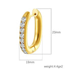 Earrings 2# Stainless Steel Diamond-studded Oval Heart Bow Drop-shaped Geometric Earrings