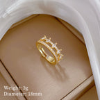 Ring 37 Stainless Steel Round Diamond Ring