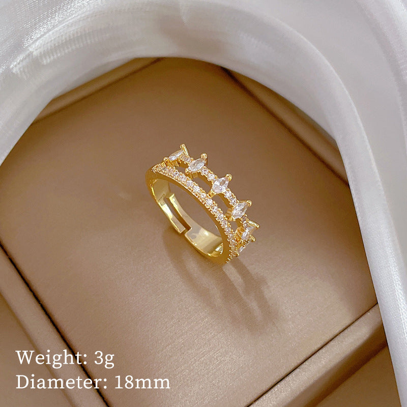 Ring 37 Stainless Steel Round Diamond Ring