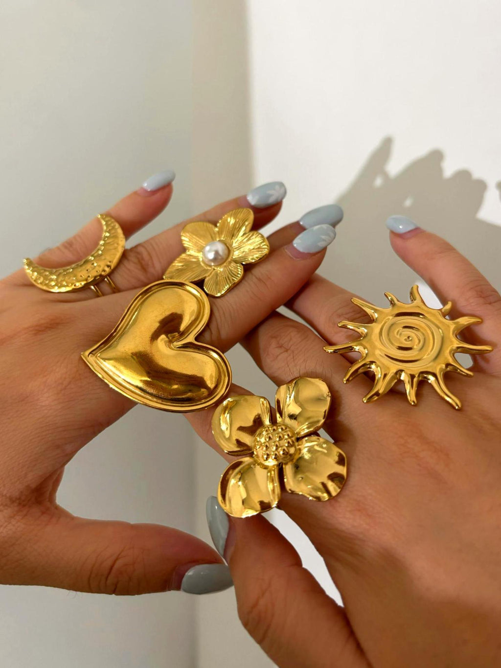 Golden Sun Stainless Steel Sun Ring