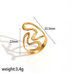Ring 3# Stainless Steel Irregular Line Ring