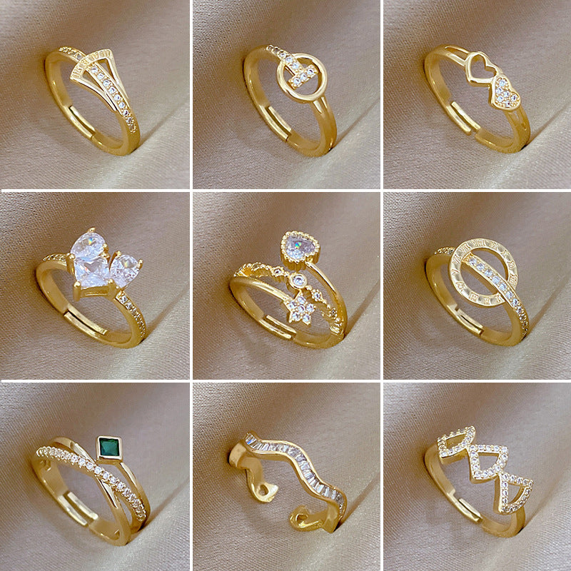 Ring 37 Stainless Steel Round Diamond Ring