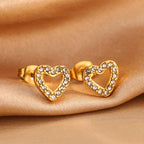 Heart Zircon Necklace Stainless Steel Diamond Heart Necklace