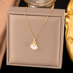 Violet Four-leaf Clover Necklace 2025 Sparkling Zircon Luxury Choker Necklace
