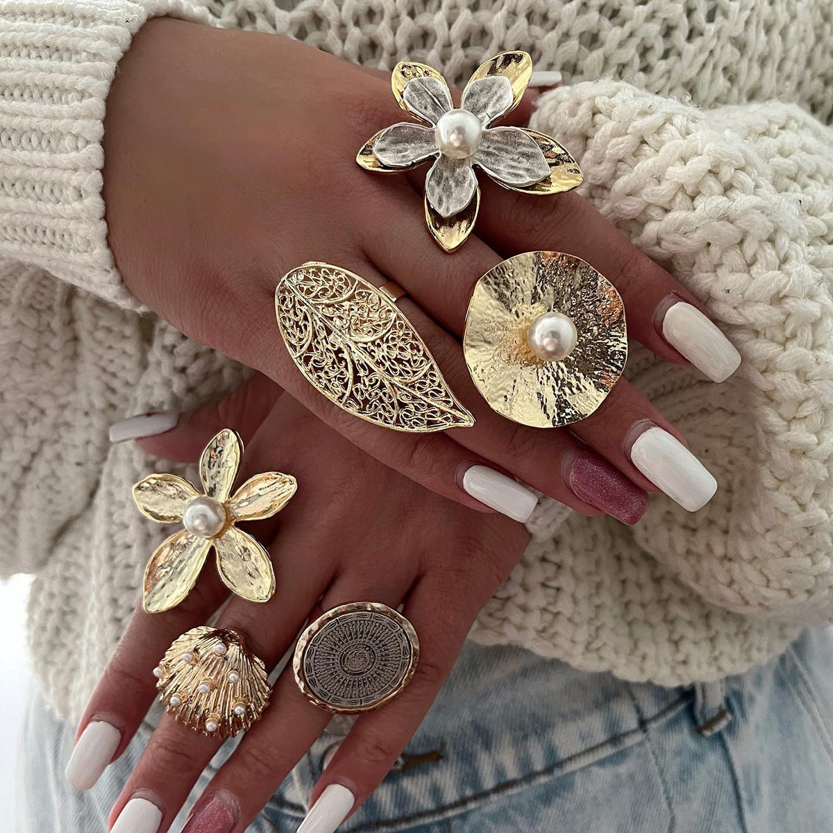 2# Stainless Steel Flower Ring