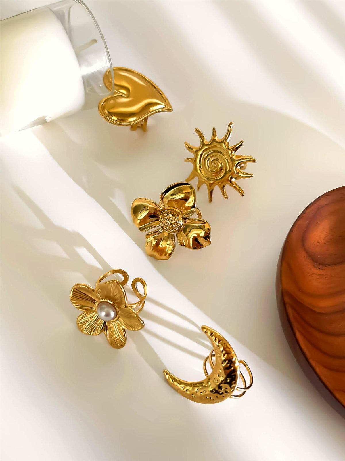 Golden Sun Stainless Steel Sun Ring