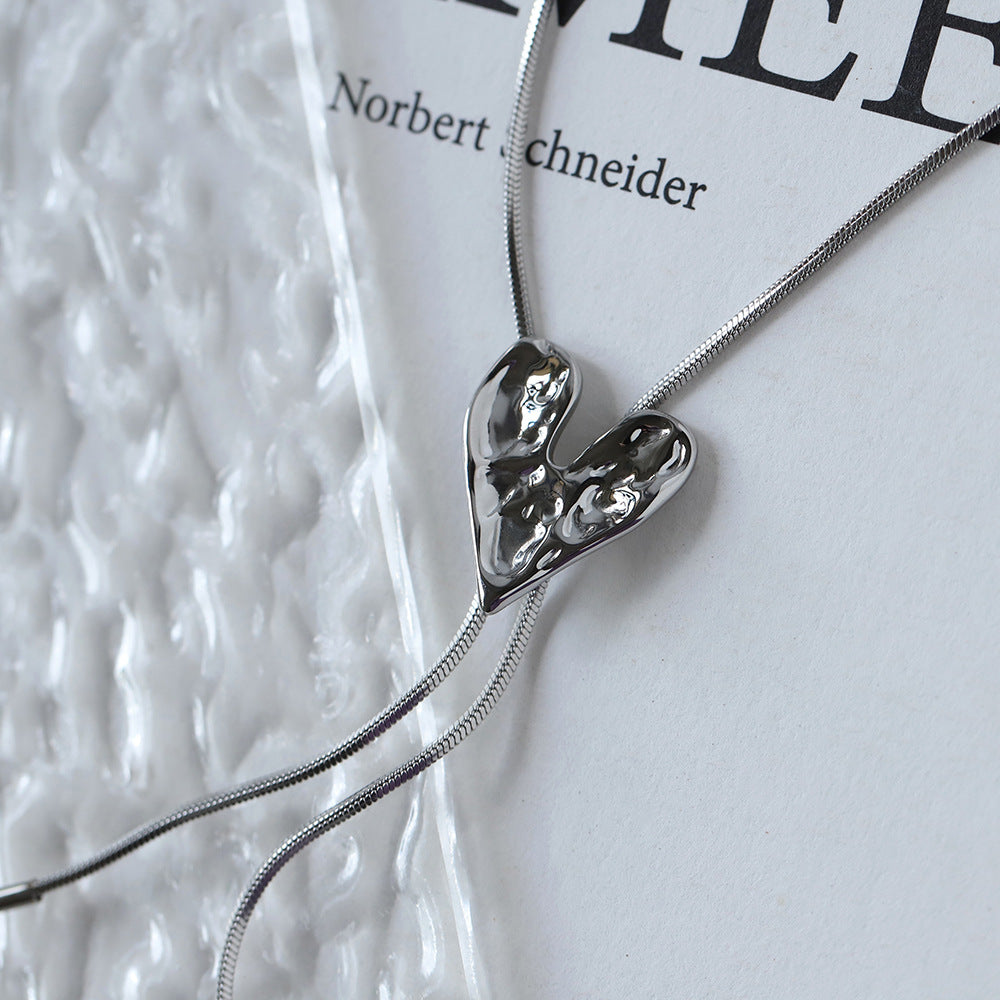 Liquid metal irregular love necklace
