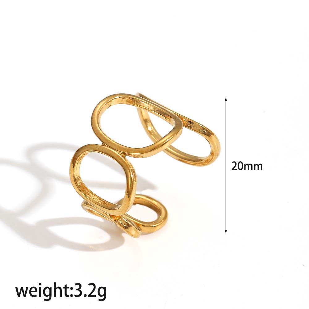 Ring 3# Stainless Steel Irregular Line Ring