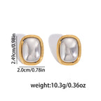 Gold And Silver Color-blocked Flower Earrings Titanium Steel Teardrop-shaped Earrings
