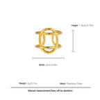 Ring3# Stainless Steel Irregular Line Ring