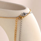 Colored Zirconium Love Mama Pendant Necklace-gold Stainless Steel Diamond Heart Necklace