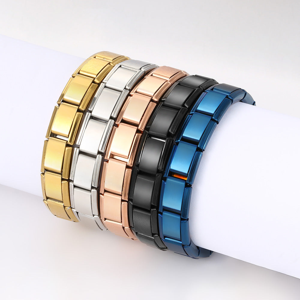 Fashion Steel Color (fine Quality) H002-1 Titanium Steel Square Spliced Module Bracelet