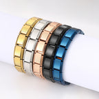 Fashion Steel Color (fine Quality) H002-1 Titanium Steel Square Spliced Module Bracelet