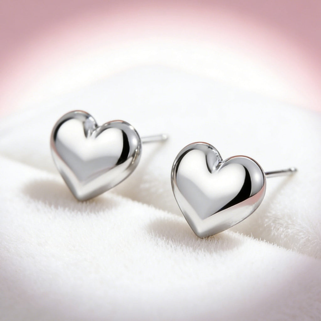 Set Stainless Steel Heart Earrings And Key Necklace Set