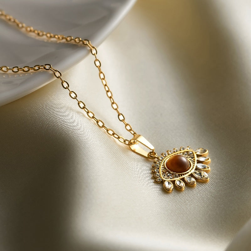 Tigers Eye 304 Stainless Steel Tiger Eye Necklace