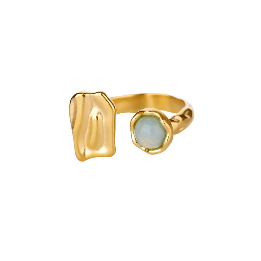 Ring #1 304 Stainless Steel Natural Stone Shaped Ring