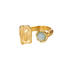 Ring #1 304 Stainless Steel Natural Stone Shaped Ring