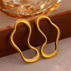 Gold Irregular Lines Statement Personality Minimalist Earrings