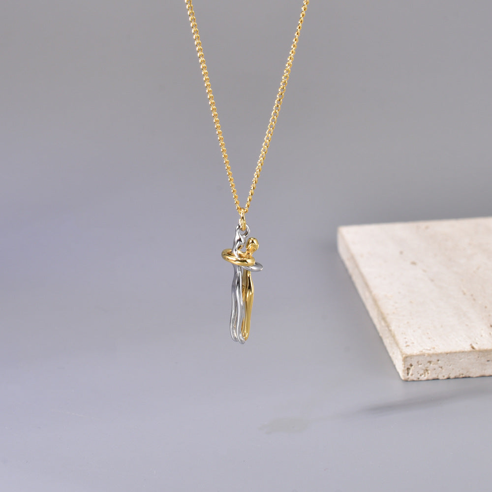 Gold-circle Snake Chain Titanium Steel Color Matching Hug Necklace