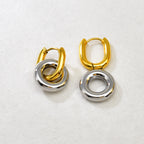 Color Separation Stainless Steel Hoop Earrings