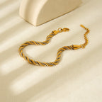 Gold And Silver Stainless Steel Color Matching Twist Bracelet